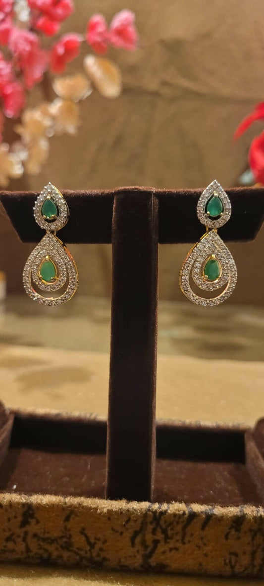 Green Emerald Zirconia Earring