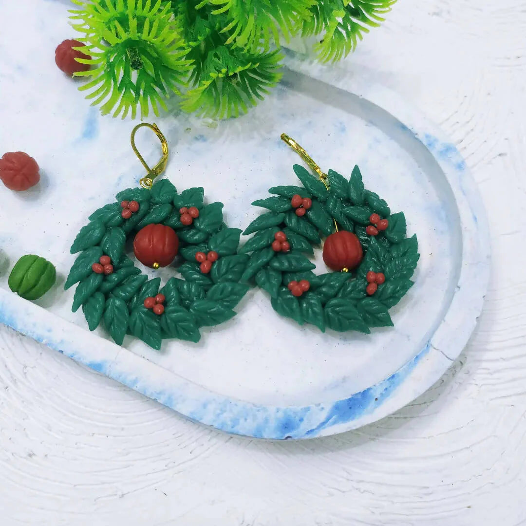 Deck the Halls and Your Ears: The Charm of Christmas Wreath Earrings