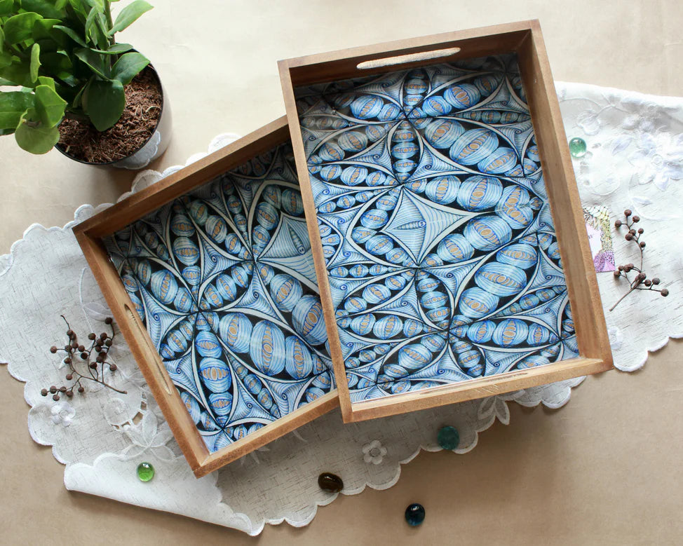 Blue Petal Tray Set crafted just for you!