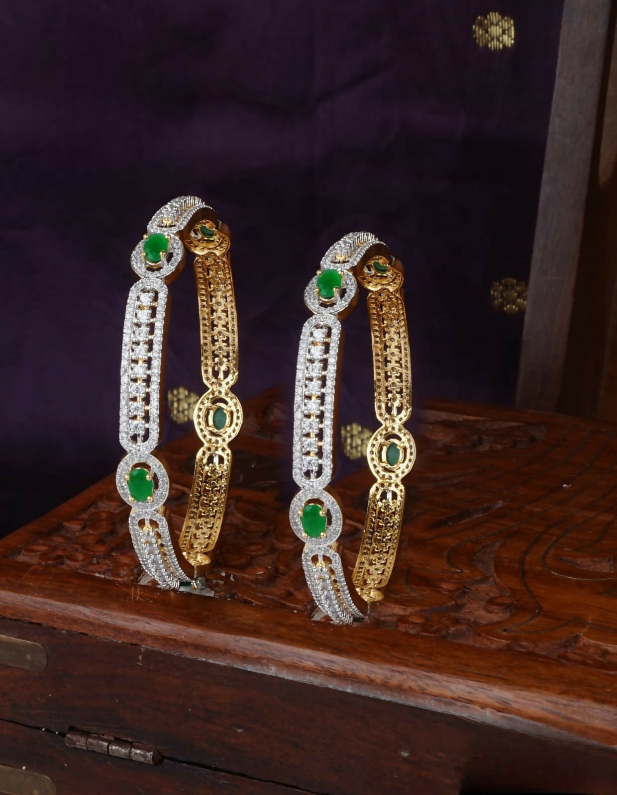 Crystal Green AD Bangles