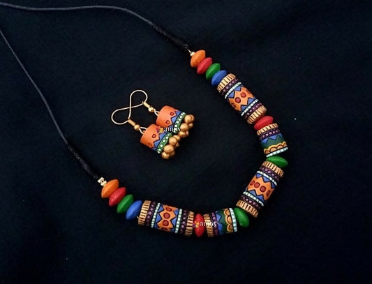 Terracotta Multi Color Necklace Set