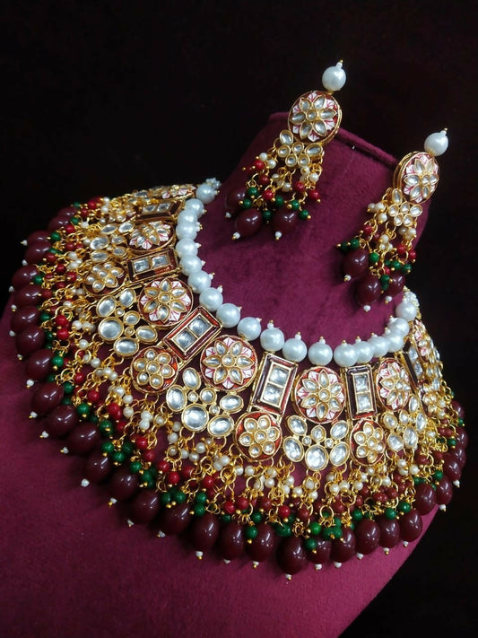 Bridal Kundan Gold Plated Necklace Set
