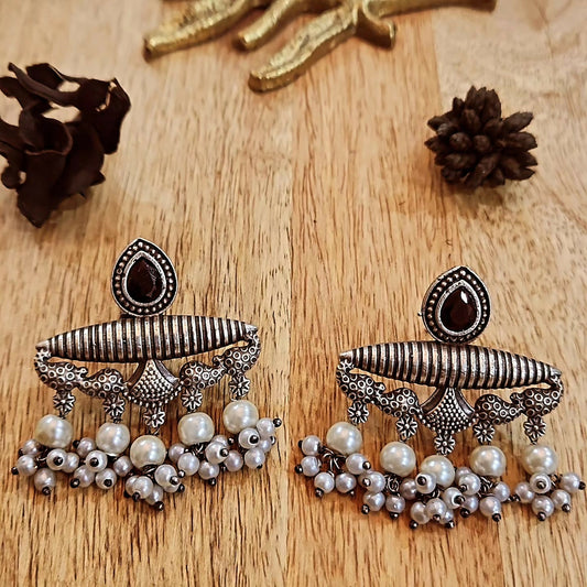 Oxidized Silver Replica Earrings
