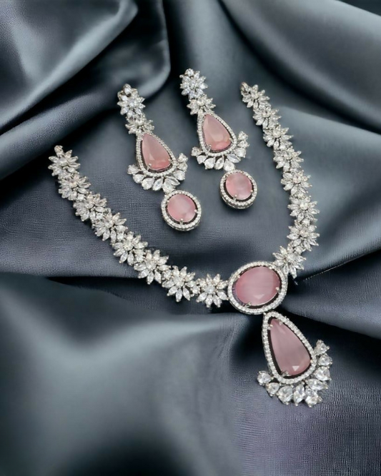 Pink Delight Zirconia Necklace Set