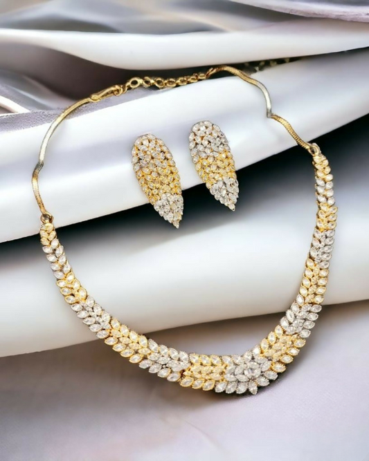 Golden Aurora Zirconia Necklace Set