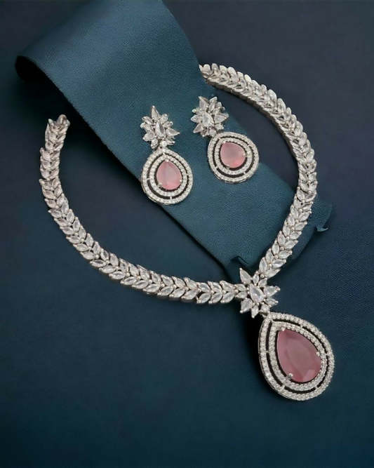 Pink Mirage Diamond Necklace Set