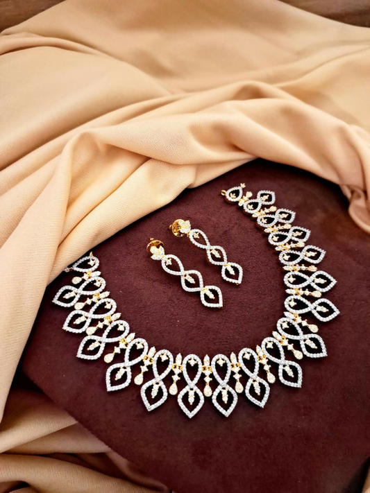 Golden Glitz Diamond Necklace Set