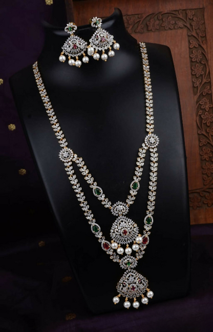 Diamond Finish Elegant Two Layered Necklace Set