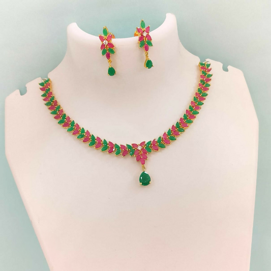 Crystal Stone Studded Necklace Set