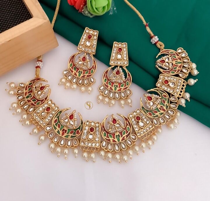 Elegant Rajwadi Necklace Set