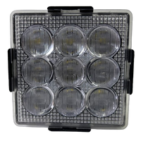 9 LED Square Reverse Lamp - Clear