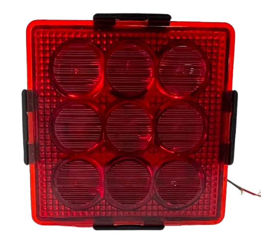 9 LED Square Stop Lamp - Red