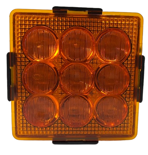 9 LED Square Rear Direction Indicator Lamp - Amber