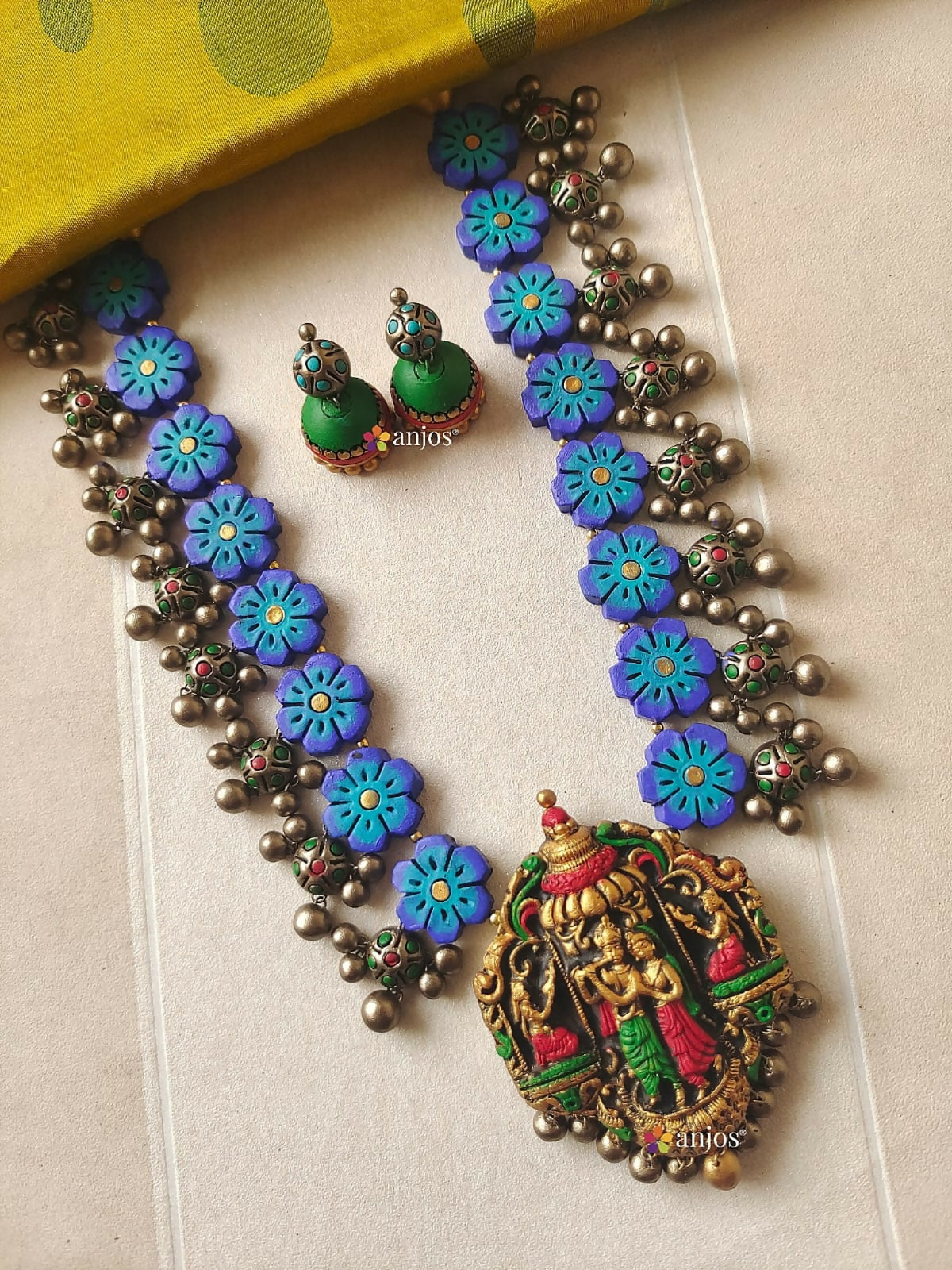 Radha Krishna Terracotta Jewellery Set