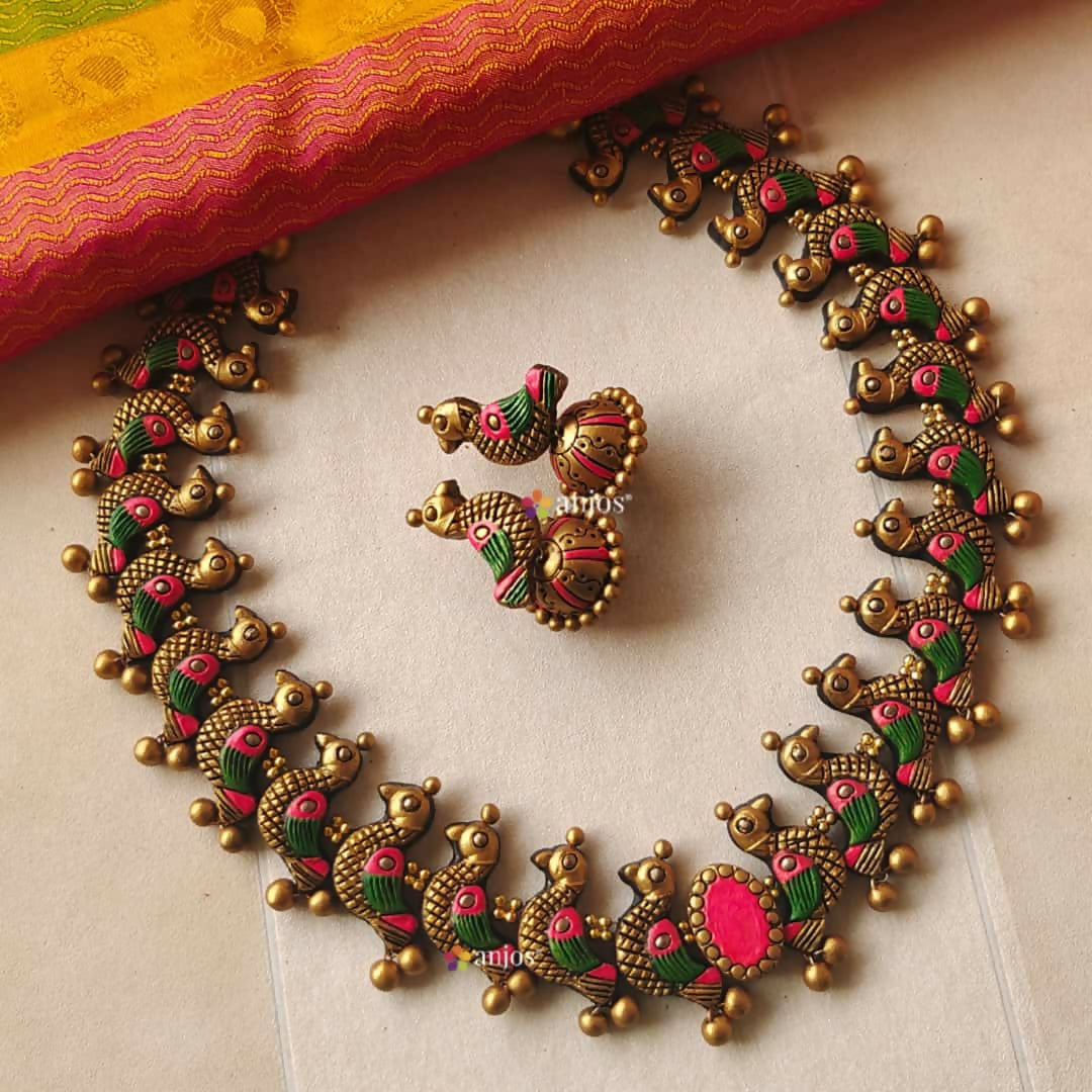 Pigeon Style Terracotta Jewellery Set