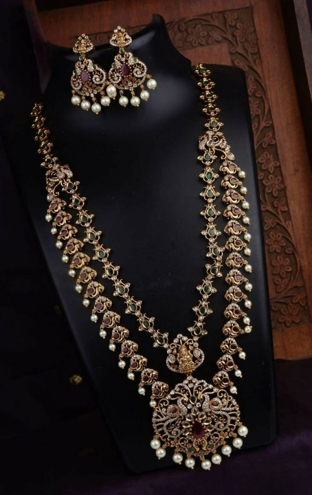 Double Layer Gold Plated Bridal Necklace Set