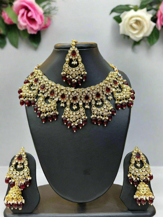 Kundan Studded Beaded Bridal Necklace Set