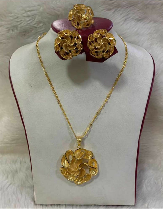 Forming Gold Pendant Set with Ring