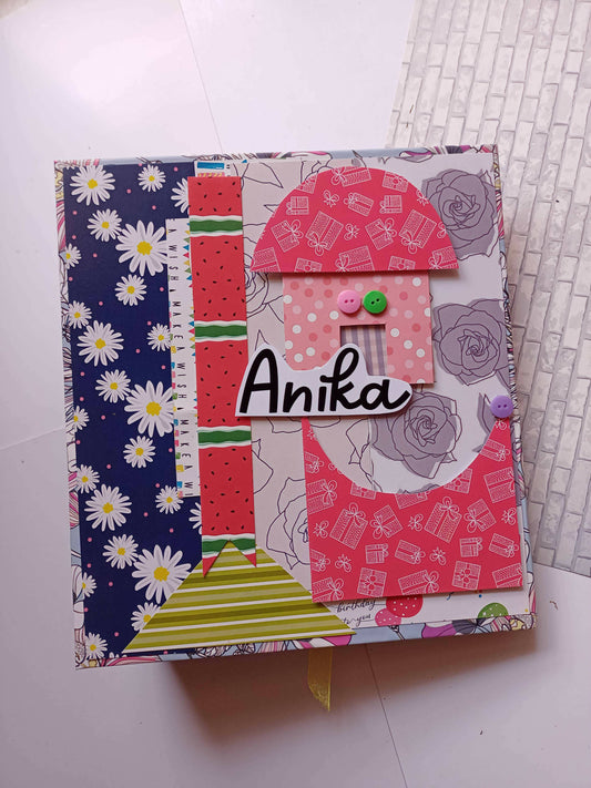 Baby girl floral colorful keepsake customized photo album scrapbook