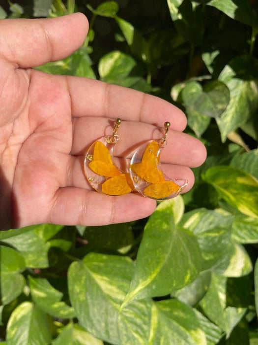 Sunflower moon earrings | Floral earrings online