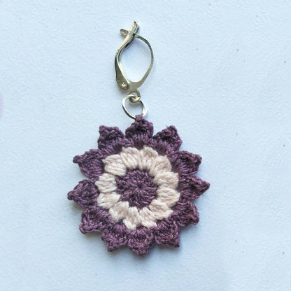 Purple Floral Mandala Earrings