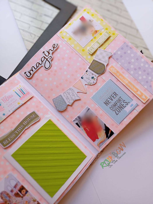 Birthday scrapbook in pastels | Handmade gifts for birthday online