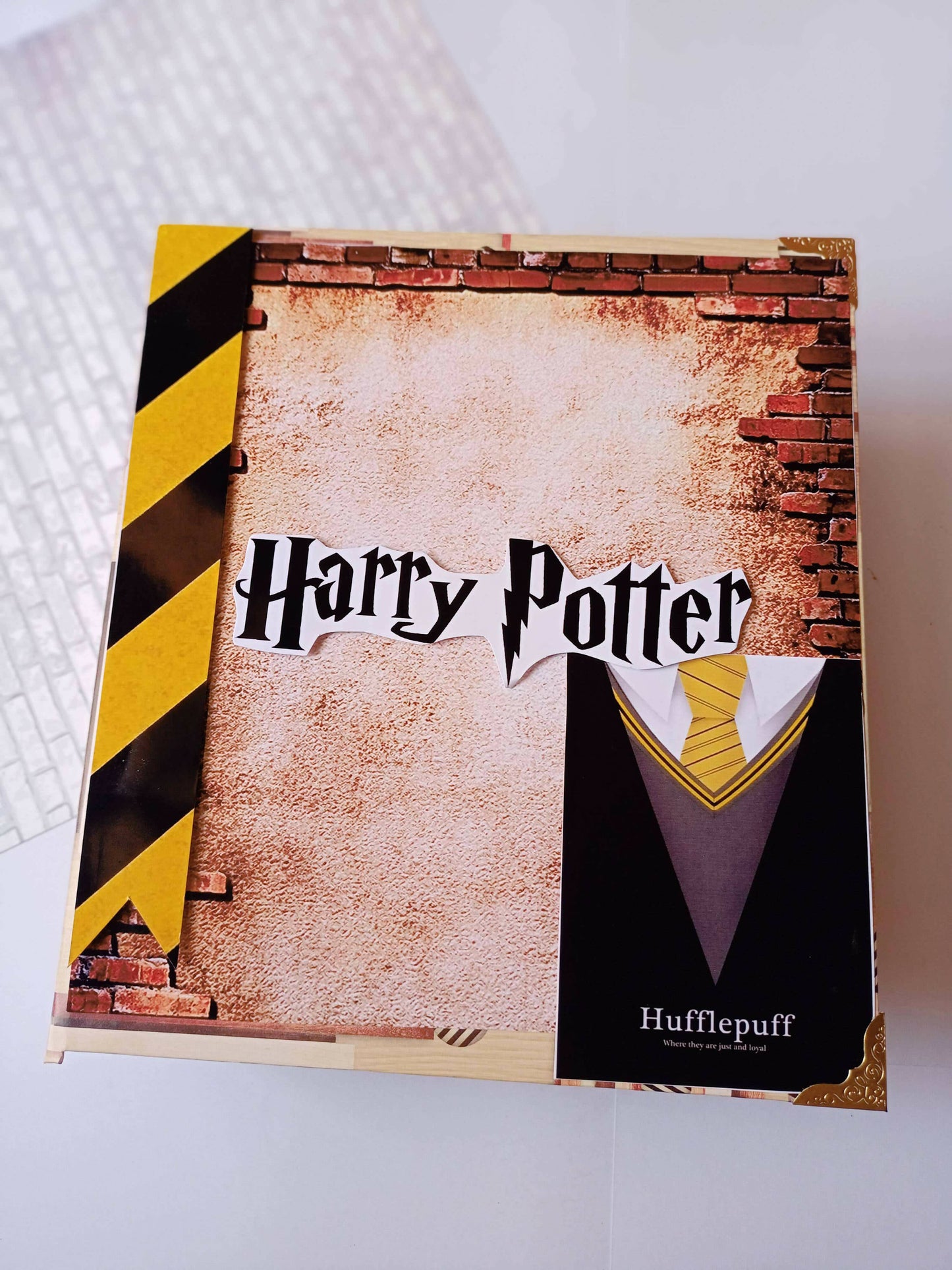 Hufflepuff harry potter scrapbook personalised with photos for him and her