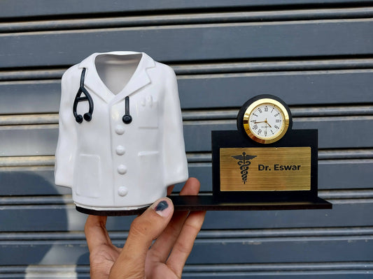 Doctor Pen Stand Organizer and clock customised with name
