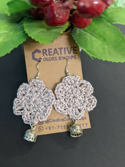 Glitter Flower Crochet Earring