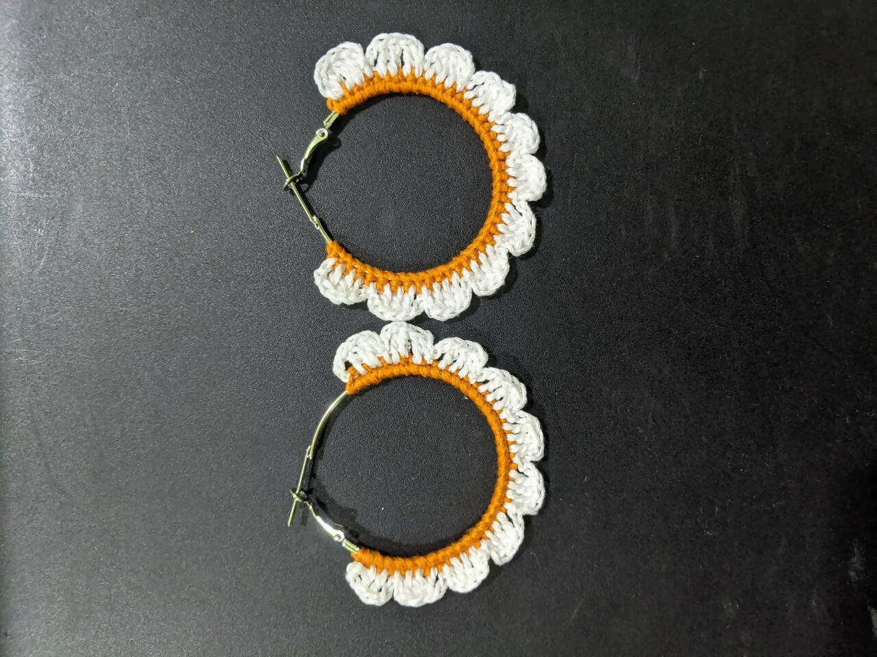 Daisy Crochet Big Hoop Earrings