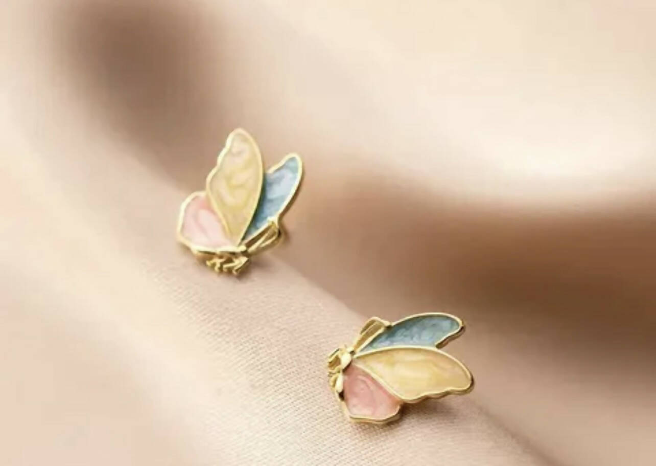 Colorful Butterfly Studs