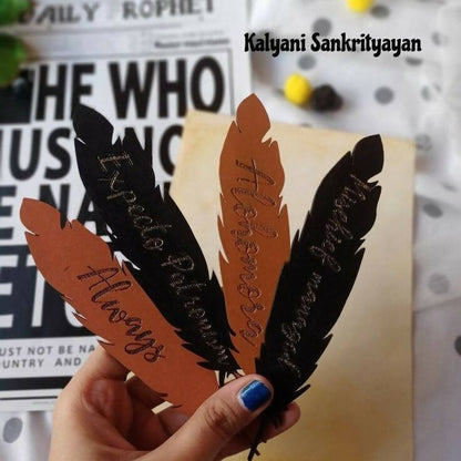 Feather wooden Harry Potter Bookmarks for kids and fans