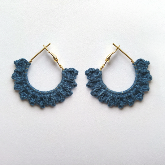 Blue Crochet Handmade Earring