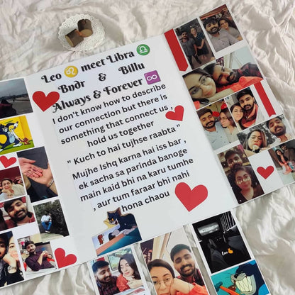 Giant Big anniversary falling card customised with photos and name