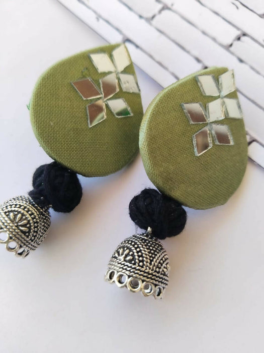 Light green mirror earrings