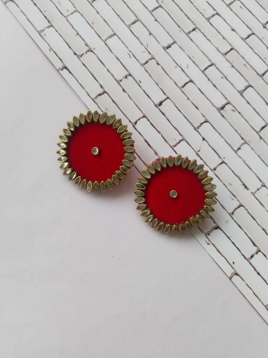 Red stud earrings