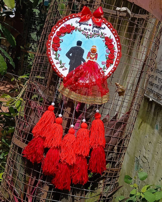 Wedding embroidery hoop with Tassels