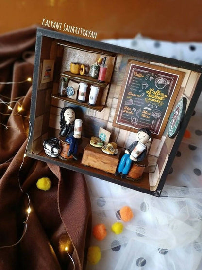 Starbucks cafe restaurant miniature shadow box personalised frame