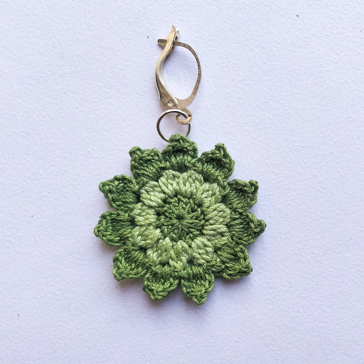 Green Floral Mandala Earrings