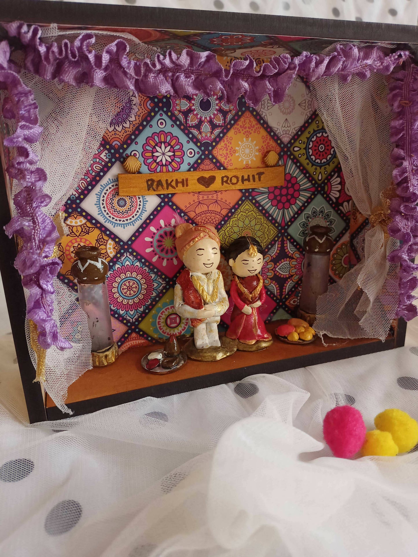 Indian bride and groom customized Wedding miniature