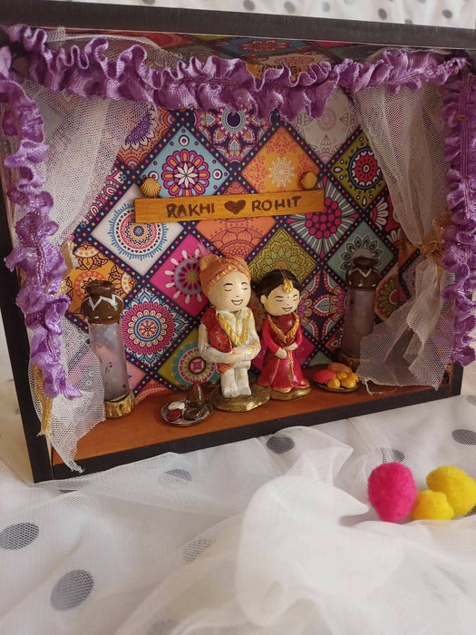 Indian bride and groom Wedding miniature