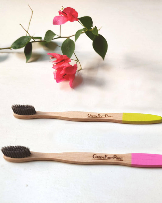 Natural Bamboo Toothbrush - Pack of 2