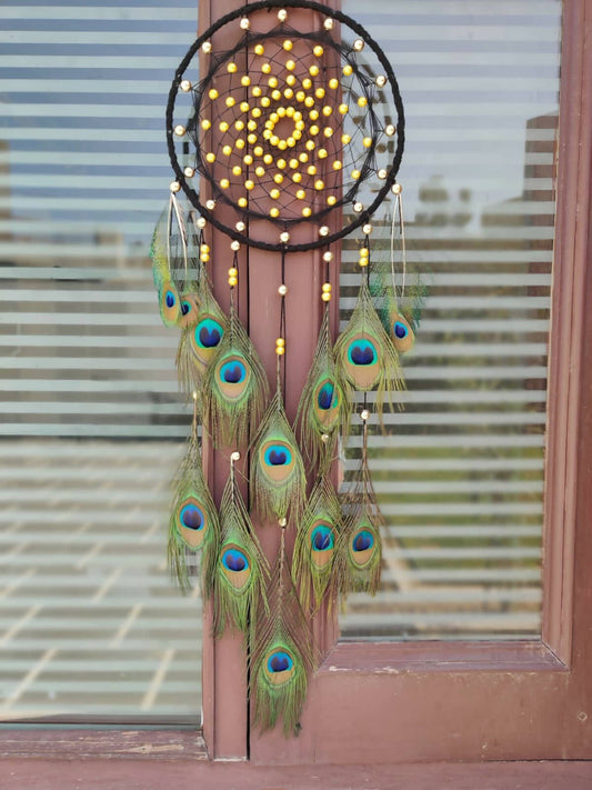 Peacock beads dreamcatcher