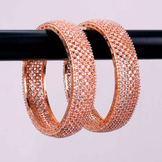 Radiant Silver and Rose Gold Bangles