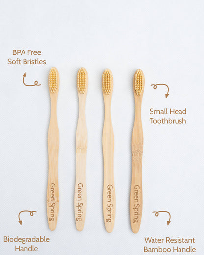 Bamboo Toothbrush with Toothbrush Holders - Pack of 2
