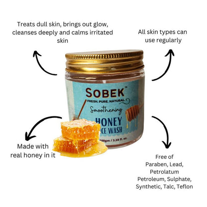 Sobek Naturals Honey soothing facewash 100 ML | SLS and Paraben free