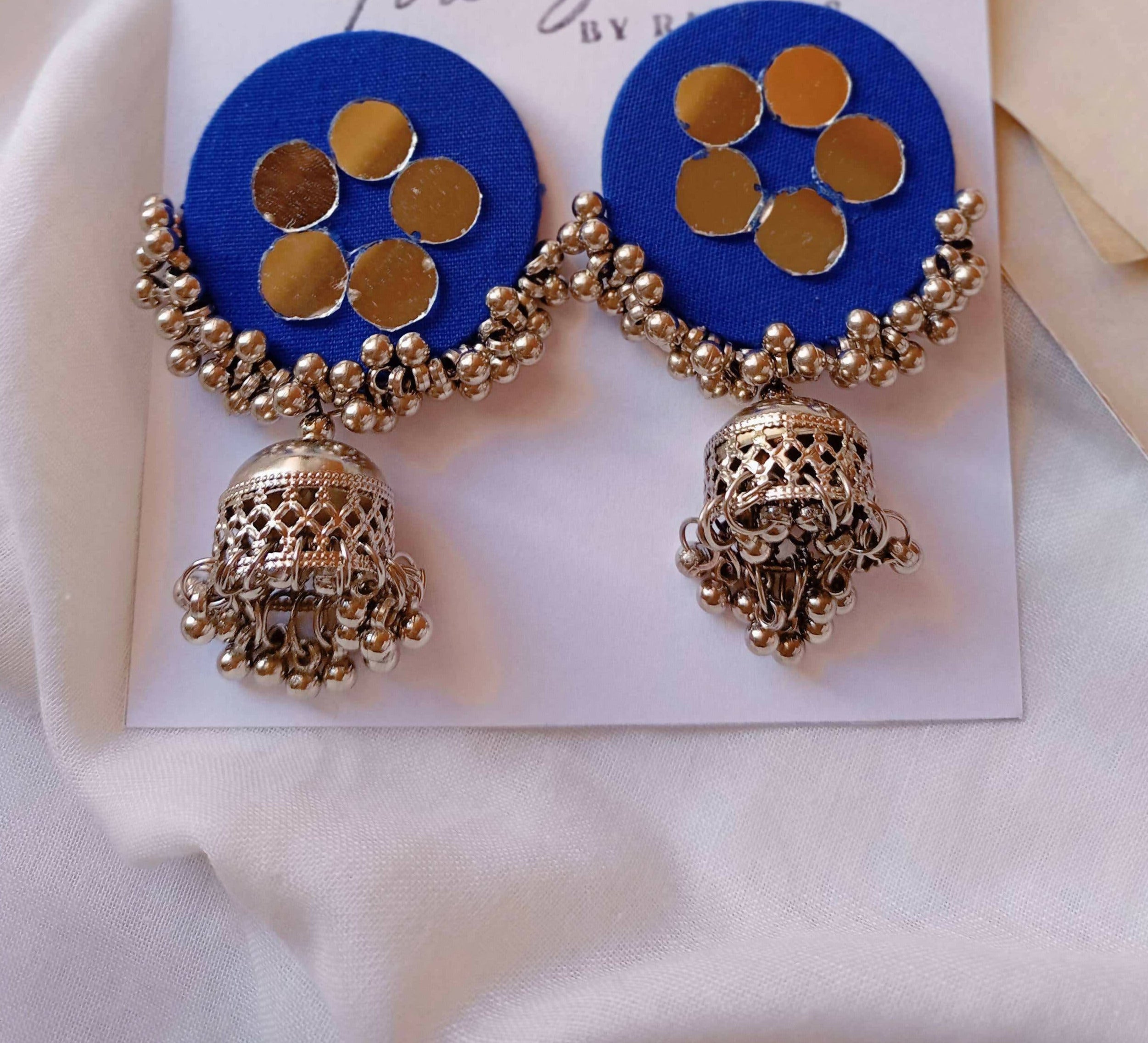 Buy Oxidized Earrings Jhumka in Blue Colour - RIANSH STORE