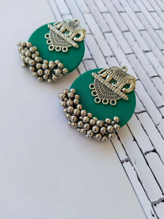 Sea green elephant earrings
