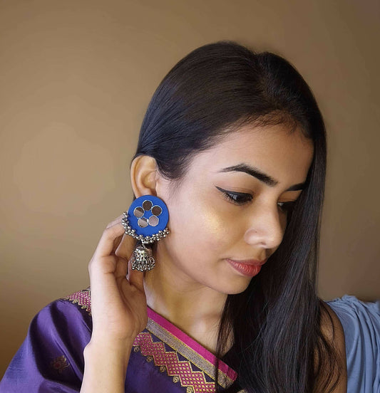 oxidized earrings jhumka