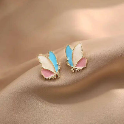 Enamel butterfly earrings